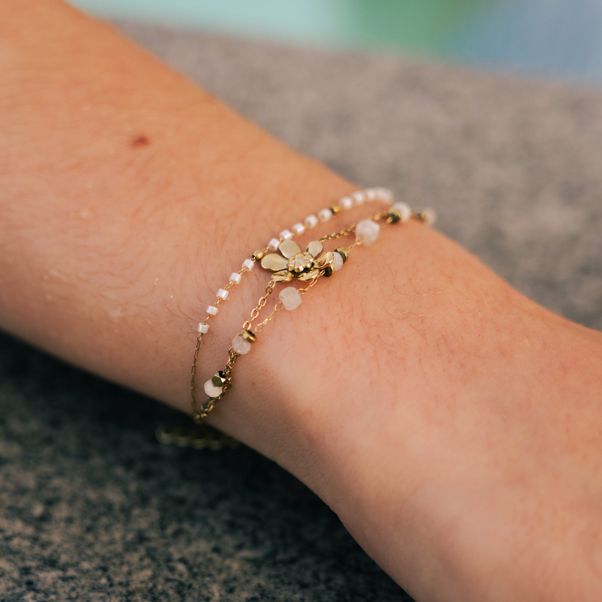 Double pearl flower - ARMBAND