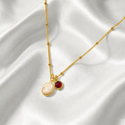 Herinnering ovaal birthstone - KETTING