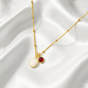 Moedermelk ovaal birthstone - KETTING
